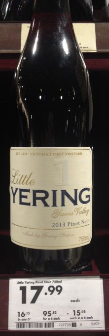 YERING STATION Little YERING Pinot Noir 2013 (Yarra Valley) $17.99