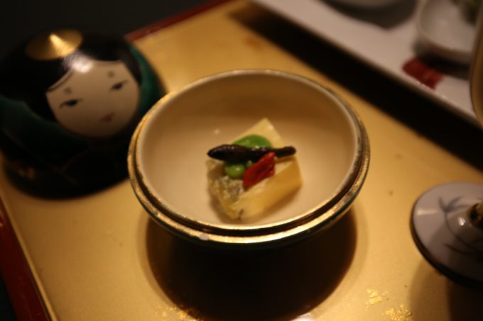 先付　蕗（ふき）の玉子豆腐
